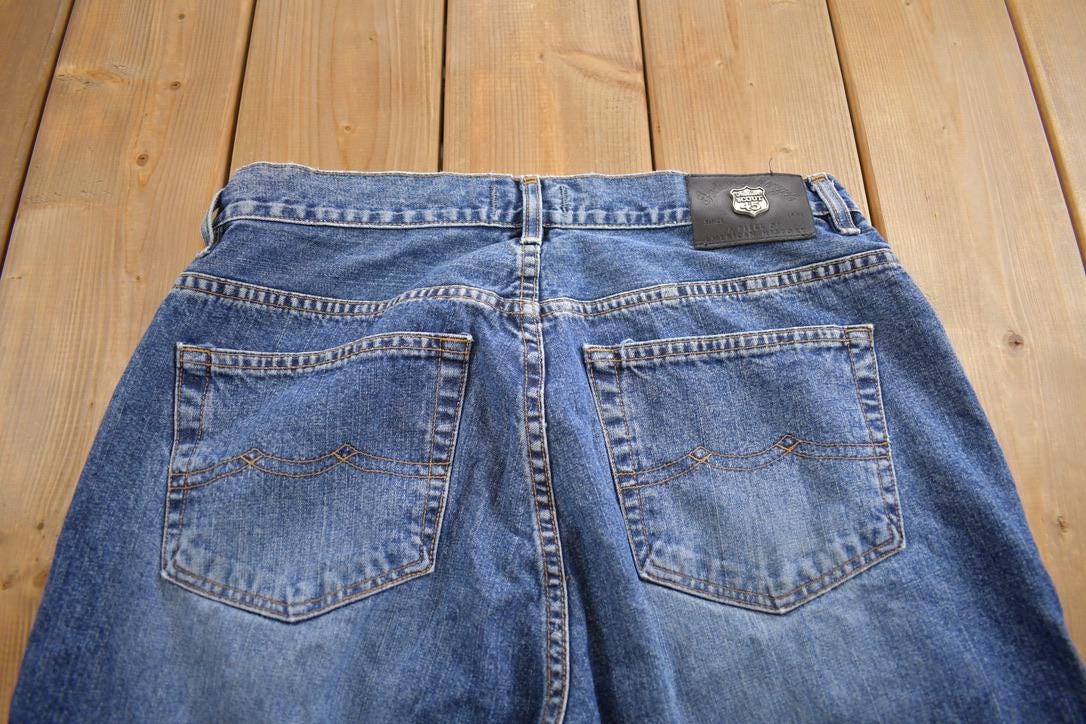 Vintage 1990's Indian Scout Western Glove Works Wide Leg Jeans Made In USA Size 34x34