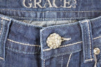 Vintage Deadstock Y2K Grace In LA Bedazzled Bootcut Low Rise Skinny Jeans Women's Size 27 x 32