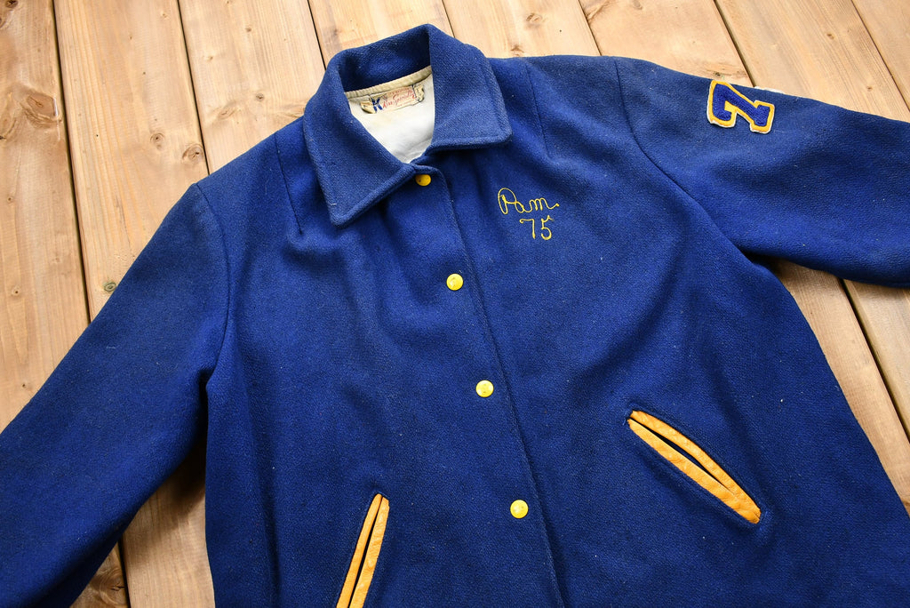 Vintage 1950s Mendon-Union Pirates Pam #75 Embroidered Snap-Button Jacket