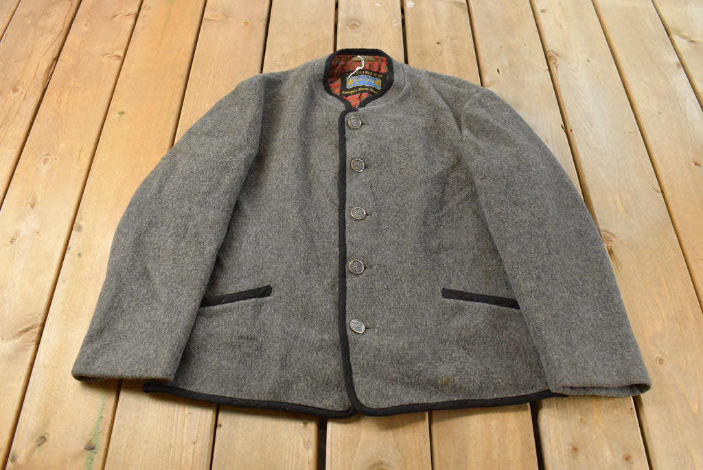 Vintage 1990s Lodenfrey Bavarian Wool Jacket Women's Large / Button Up / Abstract Pattern