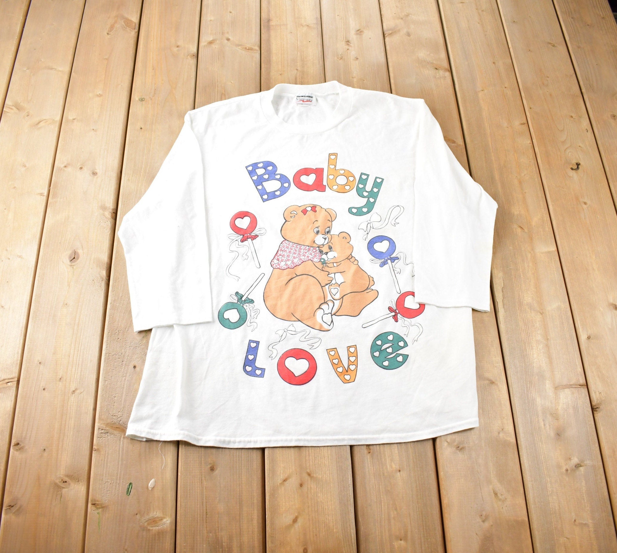 Vintage 1990s Bear Baby Love Cute Graphic T-Shirt Size L