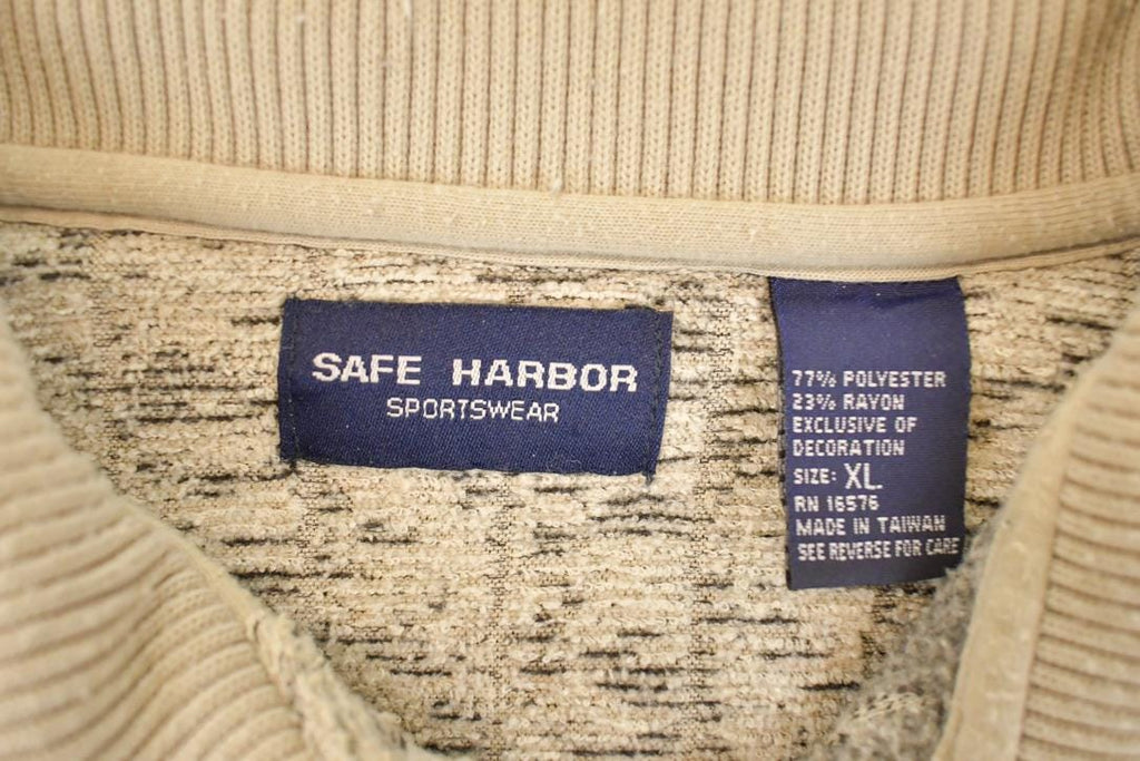 Vintage 1990s Safe Harbor Sportswear Quarter Button Knit Crewneck Sweater Men's L