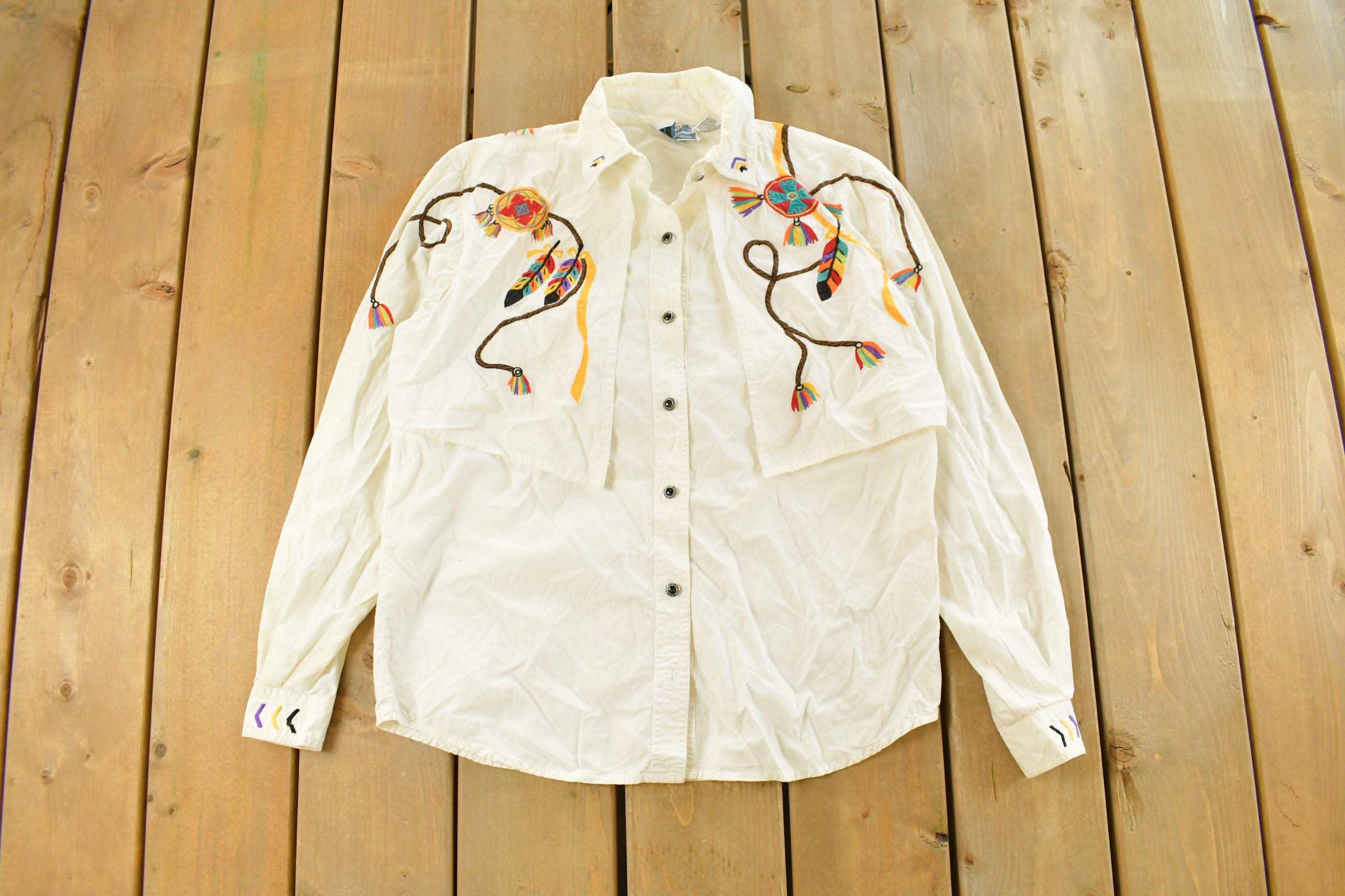 Vintage 1980s Blue Canyon Western Wear Rancher Button Up Shirt Women's Small