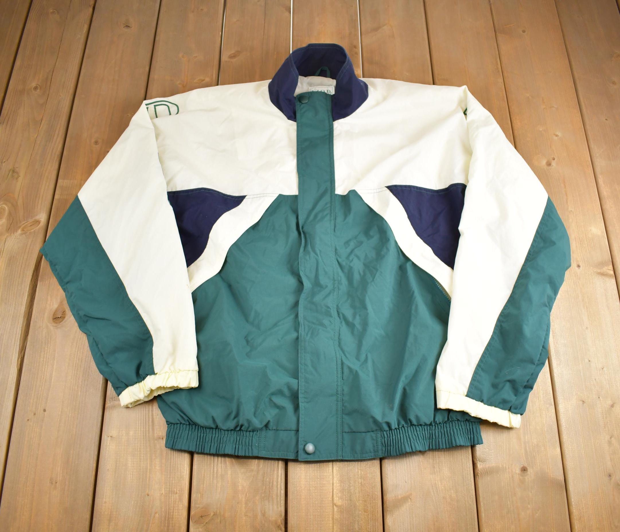 Vintage 1990s Izod Embroidered Logo Full Zip Color Block Windbreaker