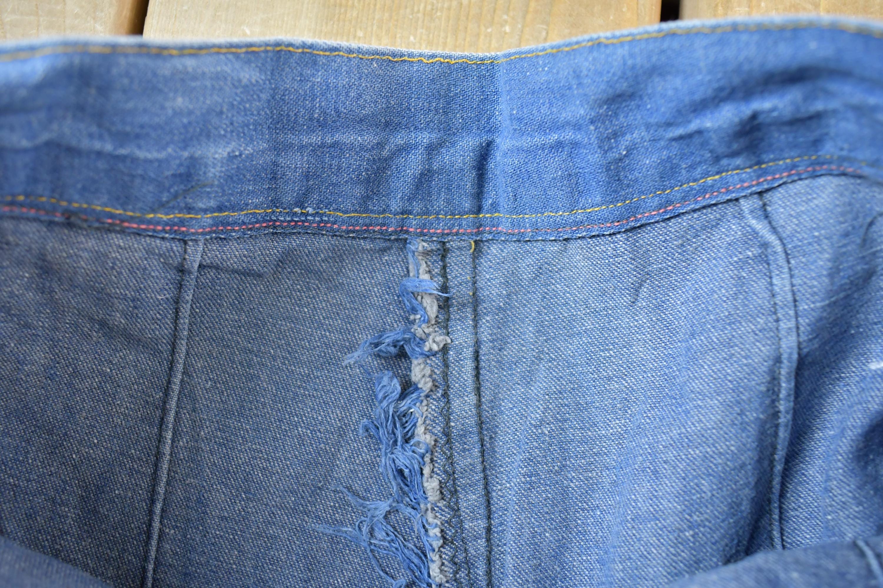 Vintage 1960s Bell Bottom Denim Jeans Size Made In USA Size 26 x 28