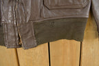 Vintage 1980s Leather Bomber Flight Jacket Men's Large