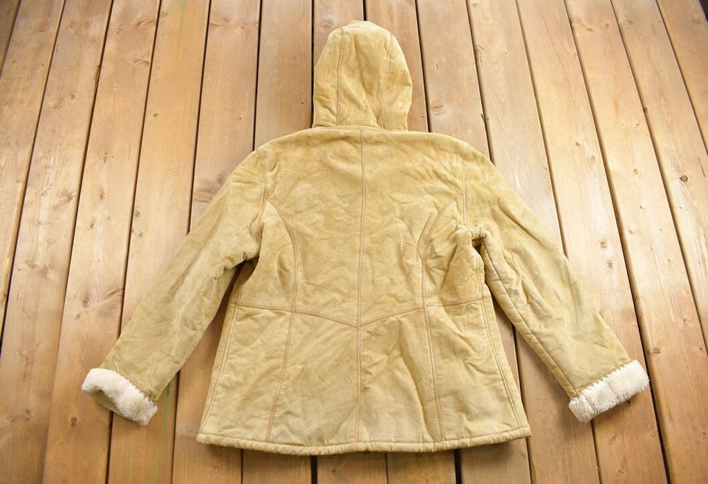 Vintage 1980s Fabio Hooded Suede Coat
