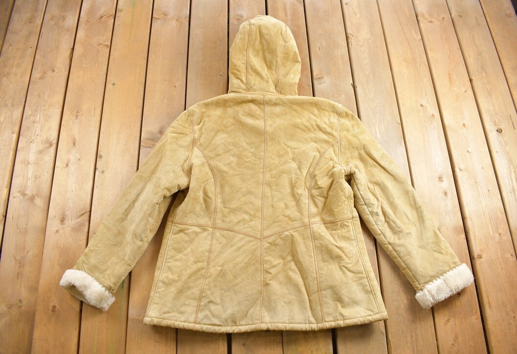 Vintage 1980s Fabio Hooded Suede Coat