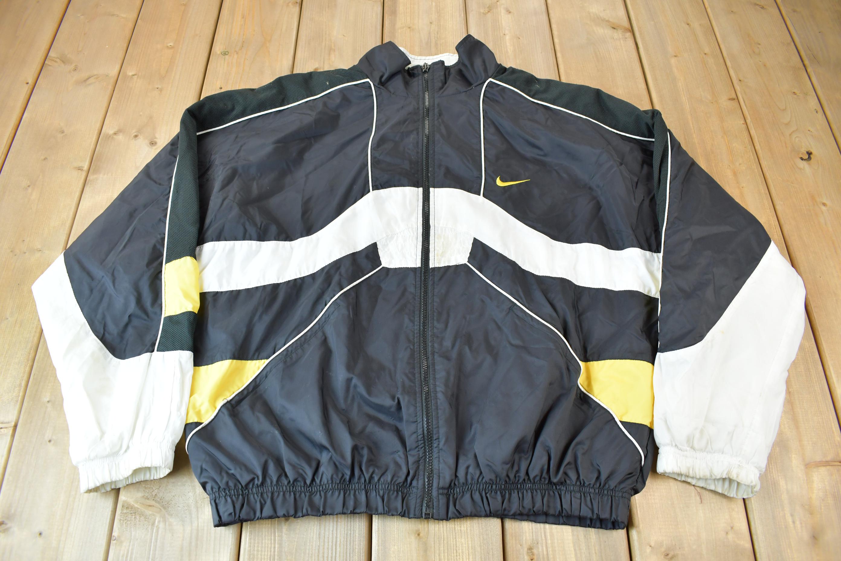 Vintage 1990s Nike Big Swoosh Color Block Windbreaker Jacket