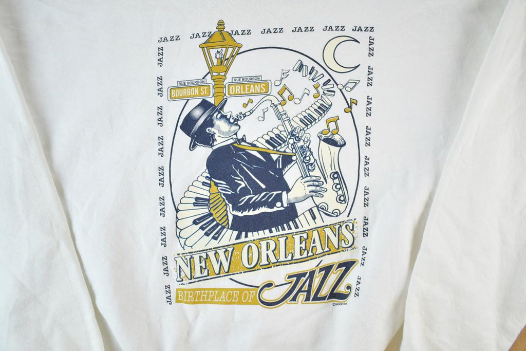 Vintage 1990s New Orleans Jazz Souvenir Crewneck Sweatshirt Made In USA