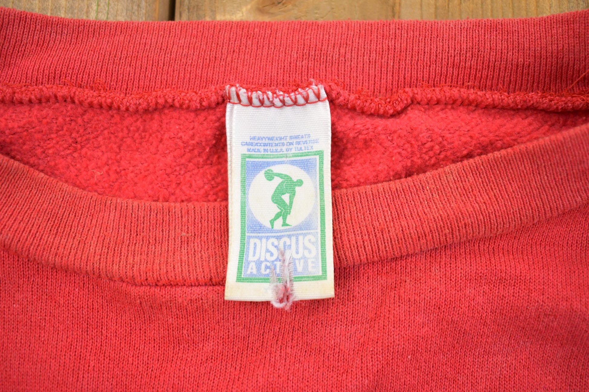 Vintage 1990s Discus Active Boxy Sun-faded Crewneck Sweatshirt Made In USA