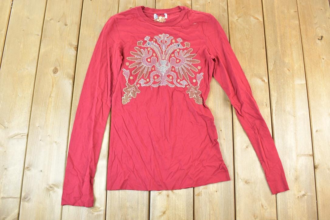 Women Vintage Vigoss Y2K Abstract Pattern T-Shirt / Vigoss Grunge Skull Print / Contrast Stitch / Internet Famous Clothing / Over Dyed