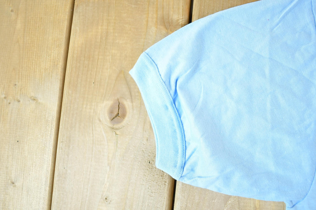 Vintage 1980s Bonne Experience Baby Blue Blank Ringer Sleeve T-Shirt Mens S