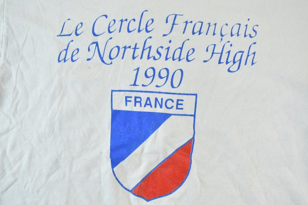Vintage 1990 France Northside High Souvenir Single Stitch Graphic Print T-Shirt