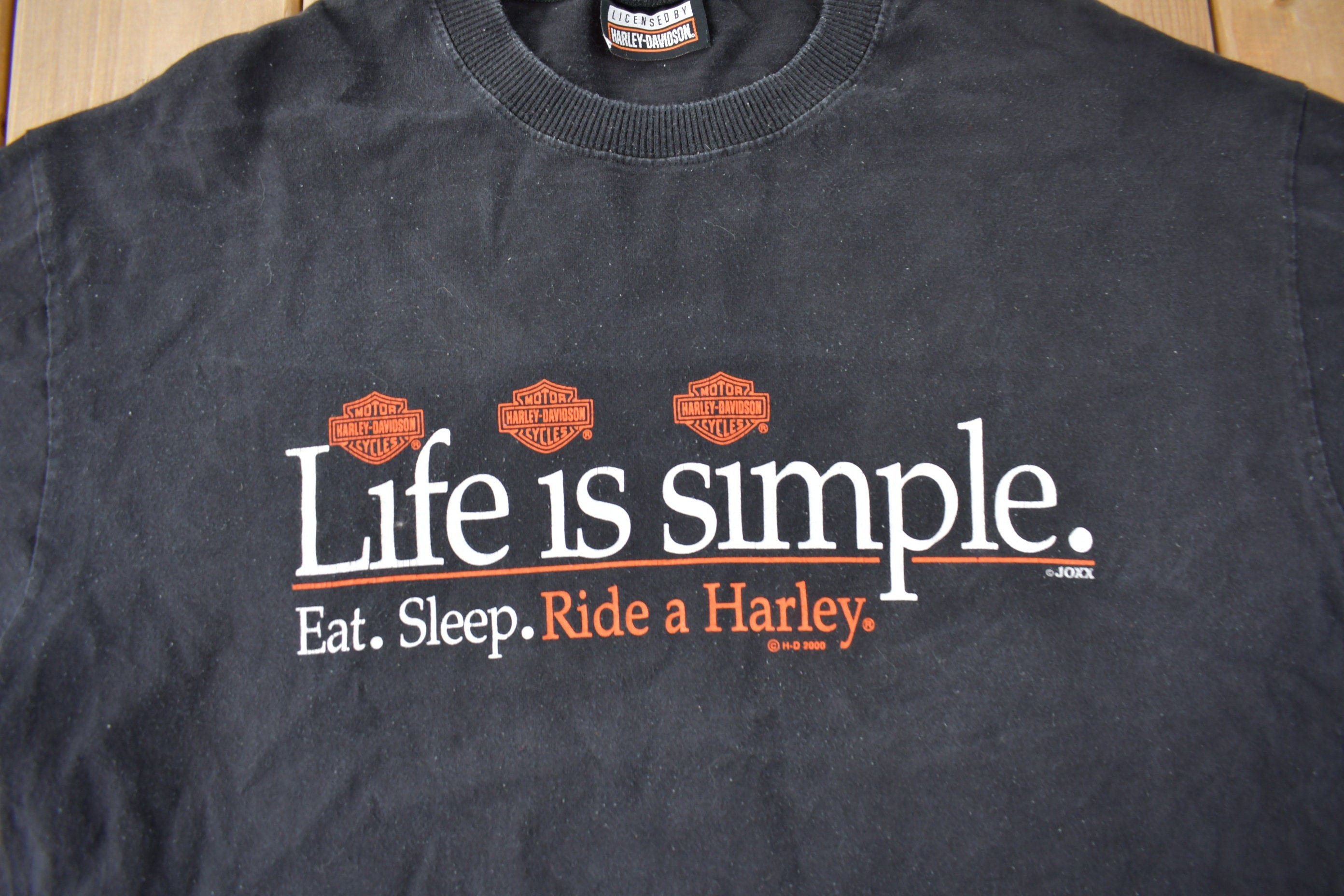 Vintage 2000 Harley Davidson "Life Is Simple Ride A Harley" Niagara Falls T-Shirt Made In Canada