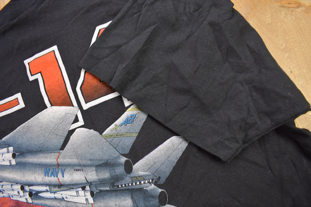 Vintage 1991 F-14 Tomcat United States Navy 3D Emblem T-Shirt