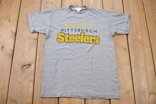 Vintage 1980s Property of Pittsburgh Steelers NFL Graphic T-Shirt / Single Stitch / NFL / 80s Streetwear / Athleisure / Sportswear