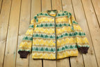 Vintage 1960s Patterned Mohair Cardigan Sweater /