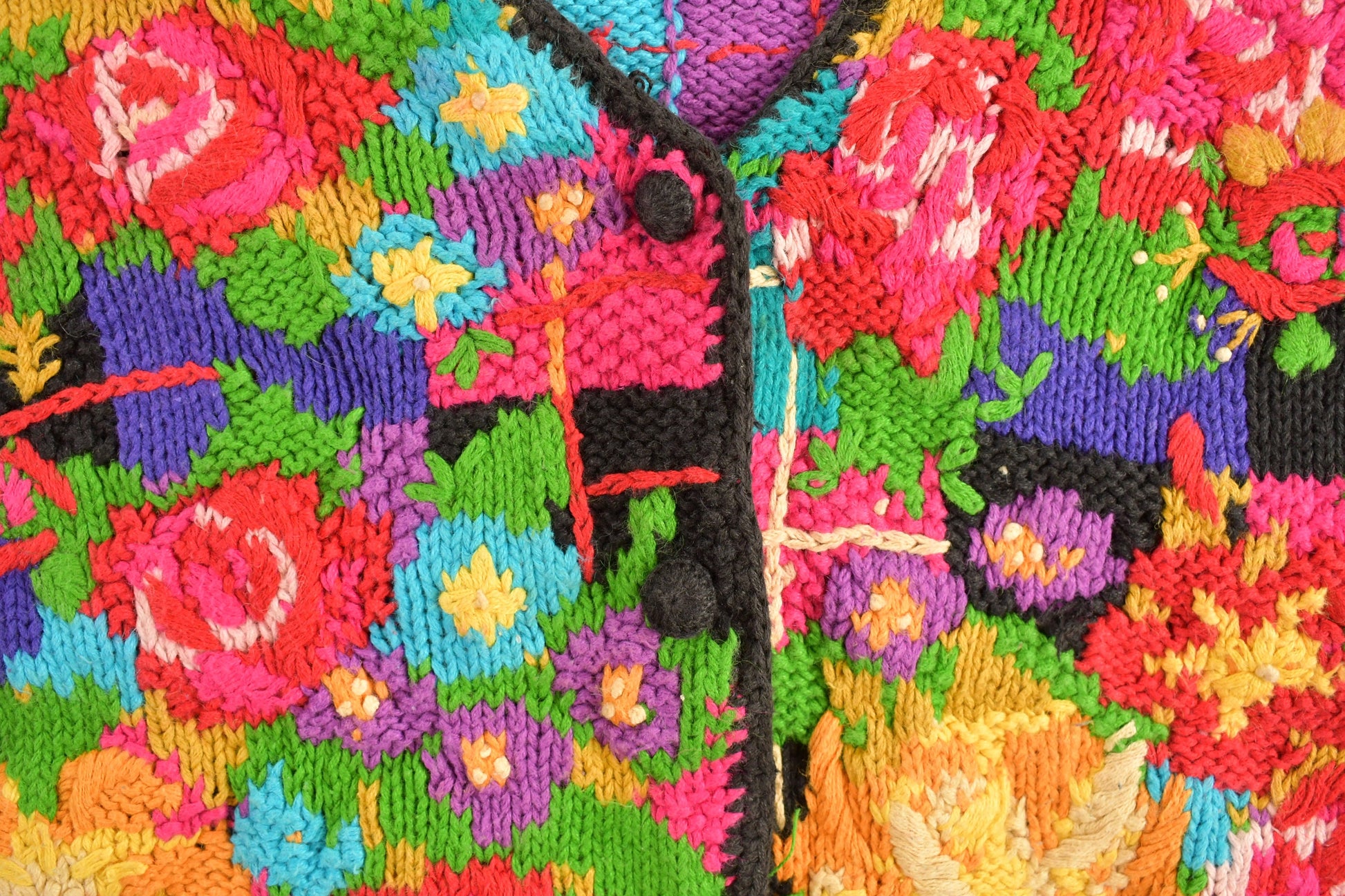 Vintage 1990s Casual Corner Floral Knitted Sweater