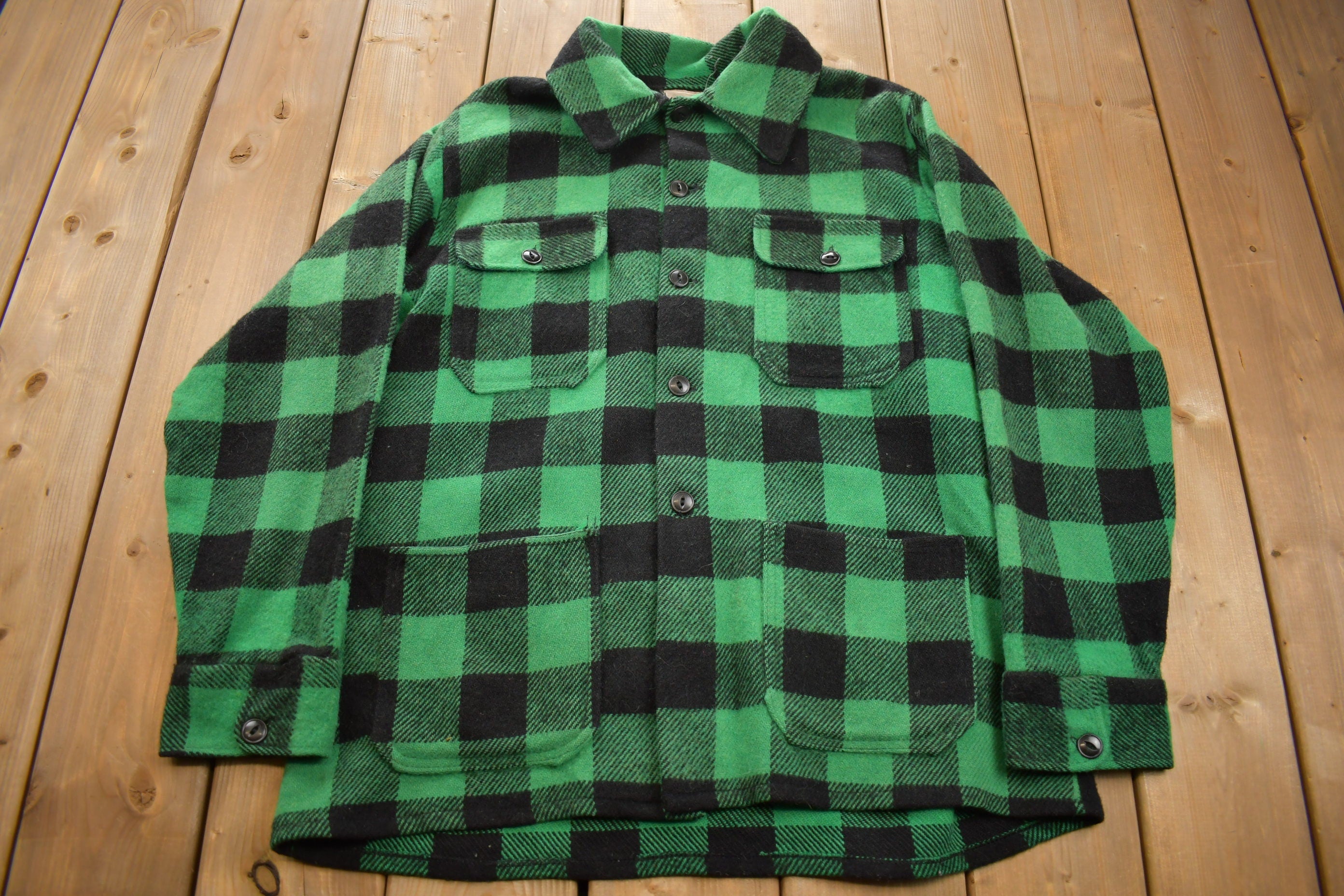 Vintage 1980s Regent Plaid Button Up Jacket