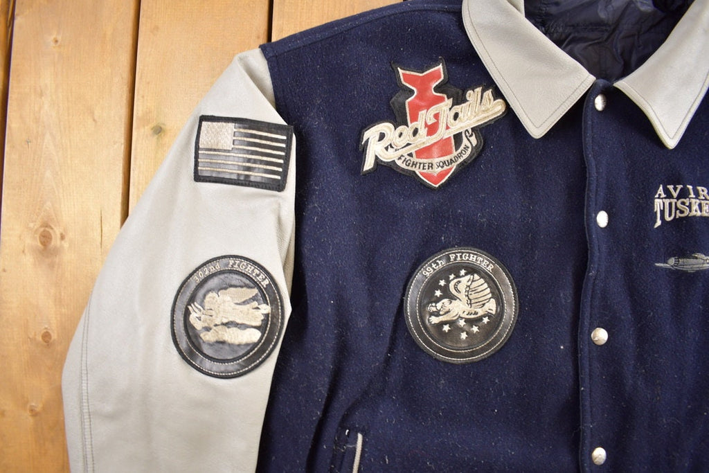 Vintage Y2K Avirex Reversible Leather Varsity Jacket