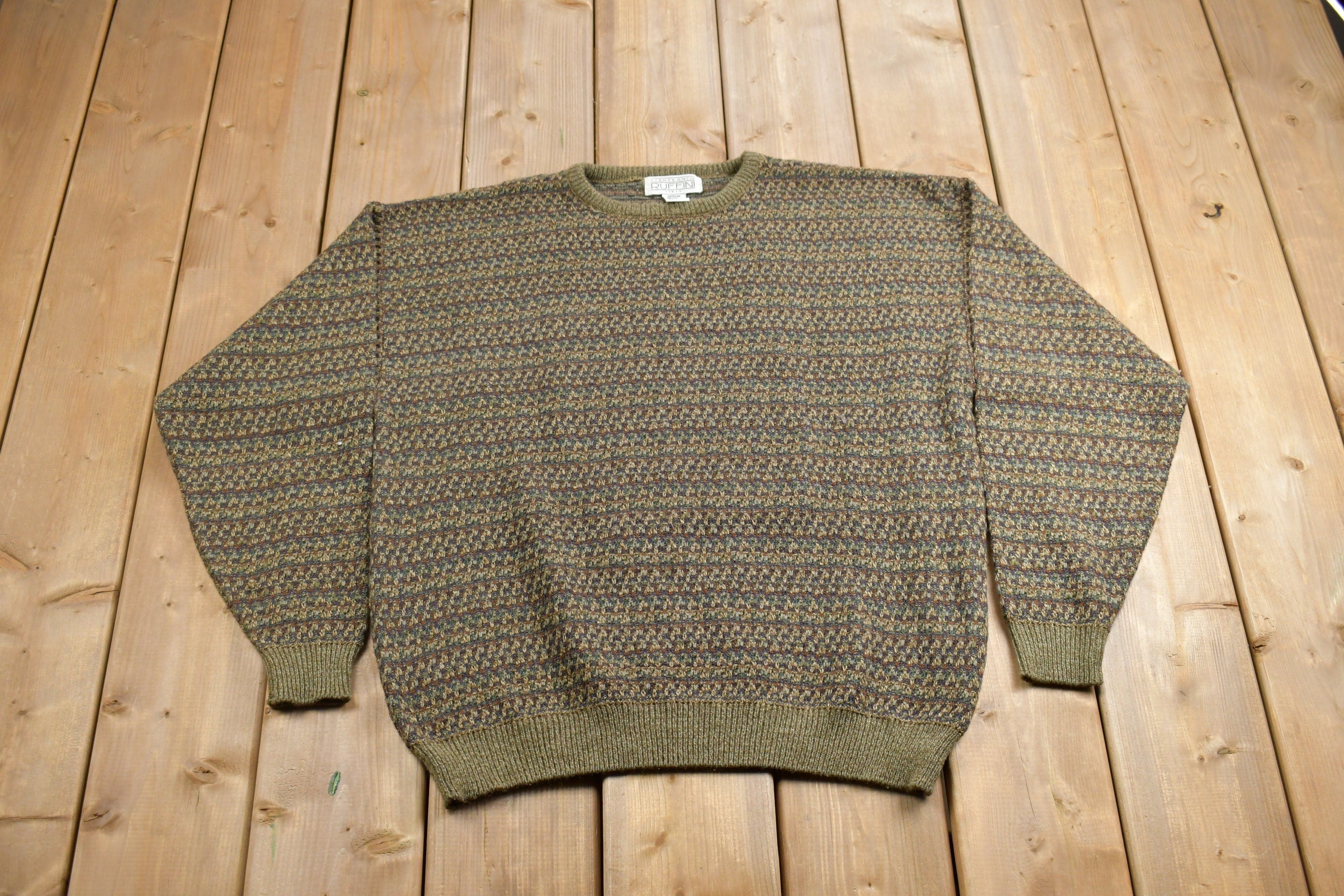 Vintage 1990s Gianfranco Ruffini Acrylic Knitted Crewneck Sweater