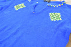 Vintage 1990s Women's Caftan Neckline Handmade Cut N Sew Knit Patchwork Sweater