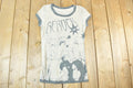 Women Vintage Rerock Rockstar Y2K T-Shirt / Vigoss Grunge Skull Print / Contrast Stitch / Internet Famous Clothing / Over Dyed