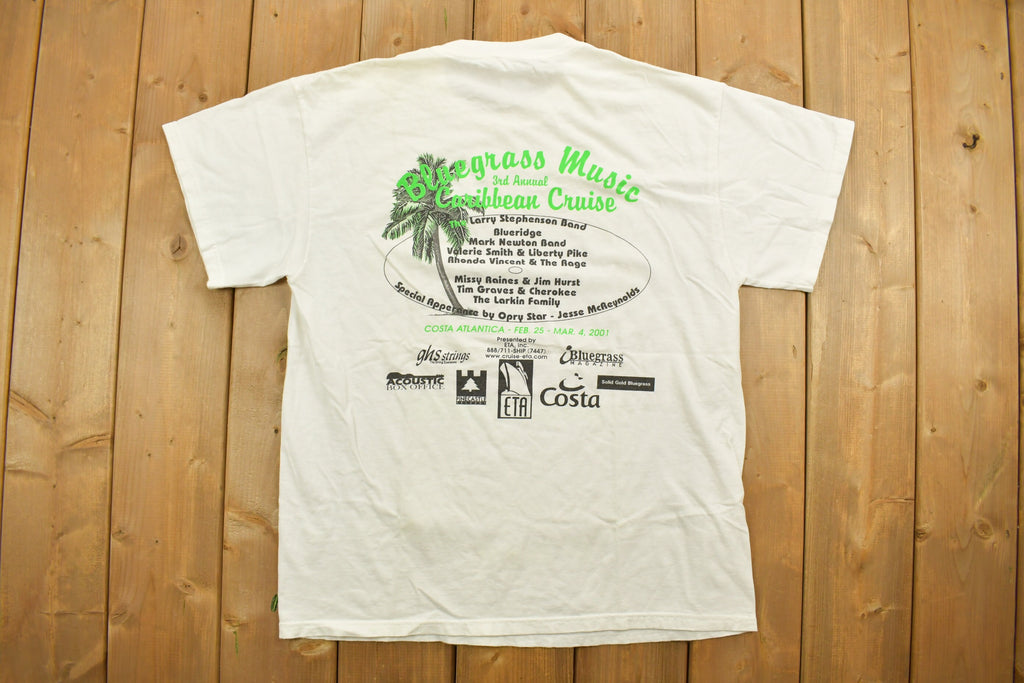 Vintage 2001 Bluegrass Music Caribbean Cruise Ship Souvenir T Shirt