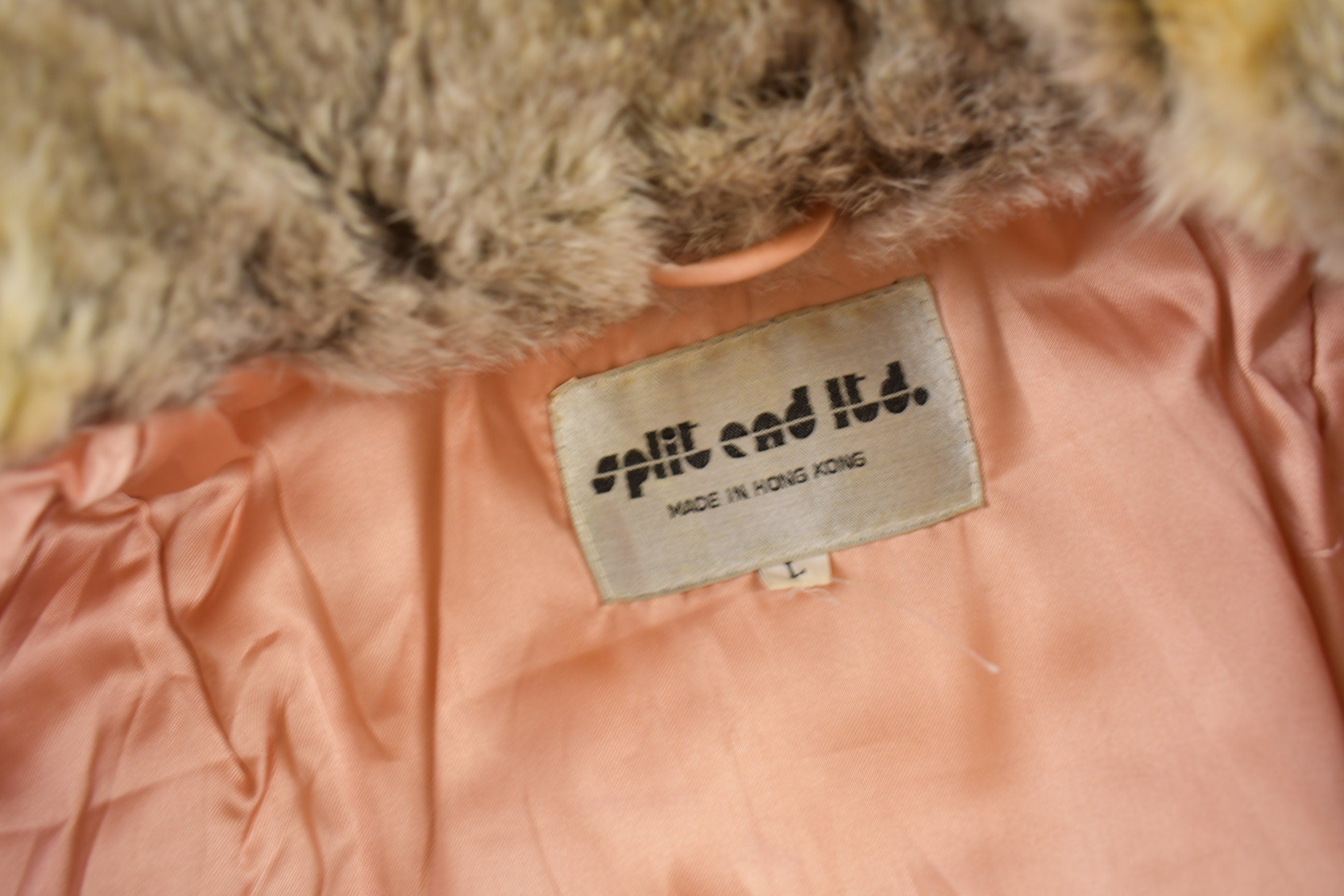 Vintage 1980s Split Cad Dyed Rabbit Fur Coat