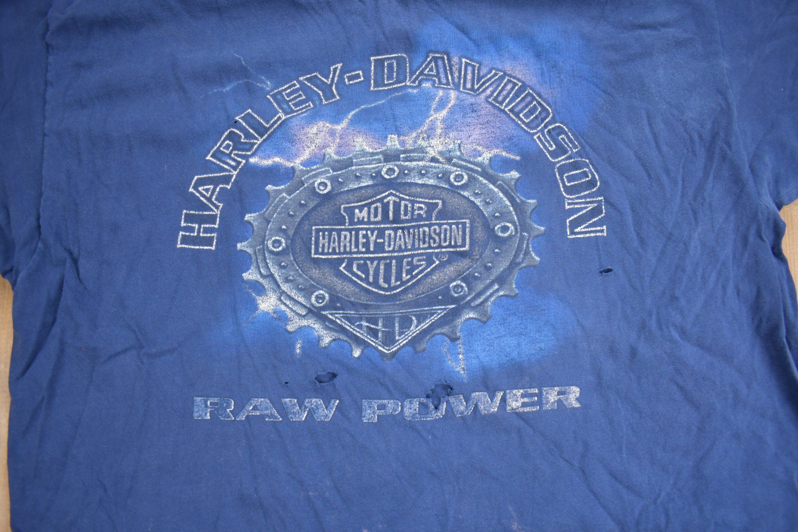 Vintage 1990s Harley Davidson Gillete Wyoming Motorcycles T-Shirt