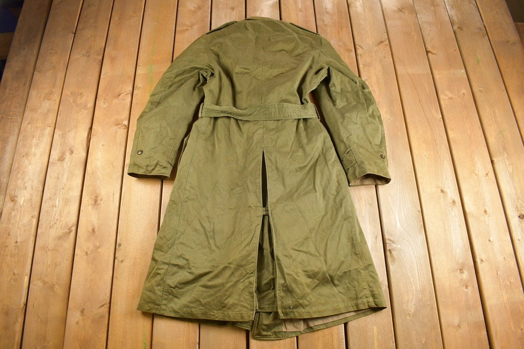 Vintage 1950s Military Overcoat With Liner