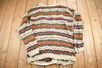 Vintage 1990s Ruff Hewn Striped Knit Cardigan Sweater
