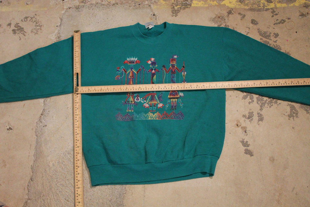 Vintage 1990s Native American Art Graphic Crewneck