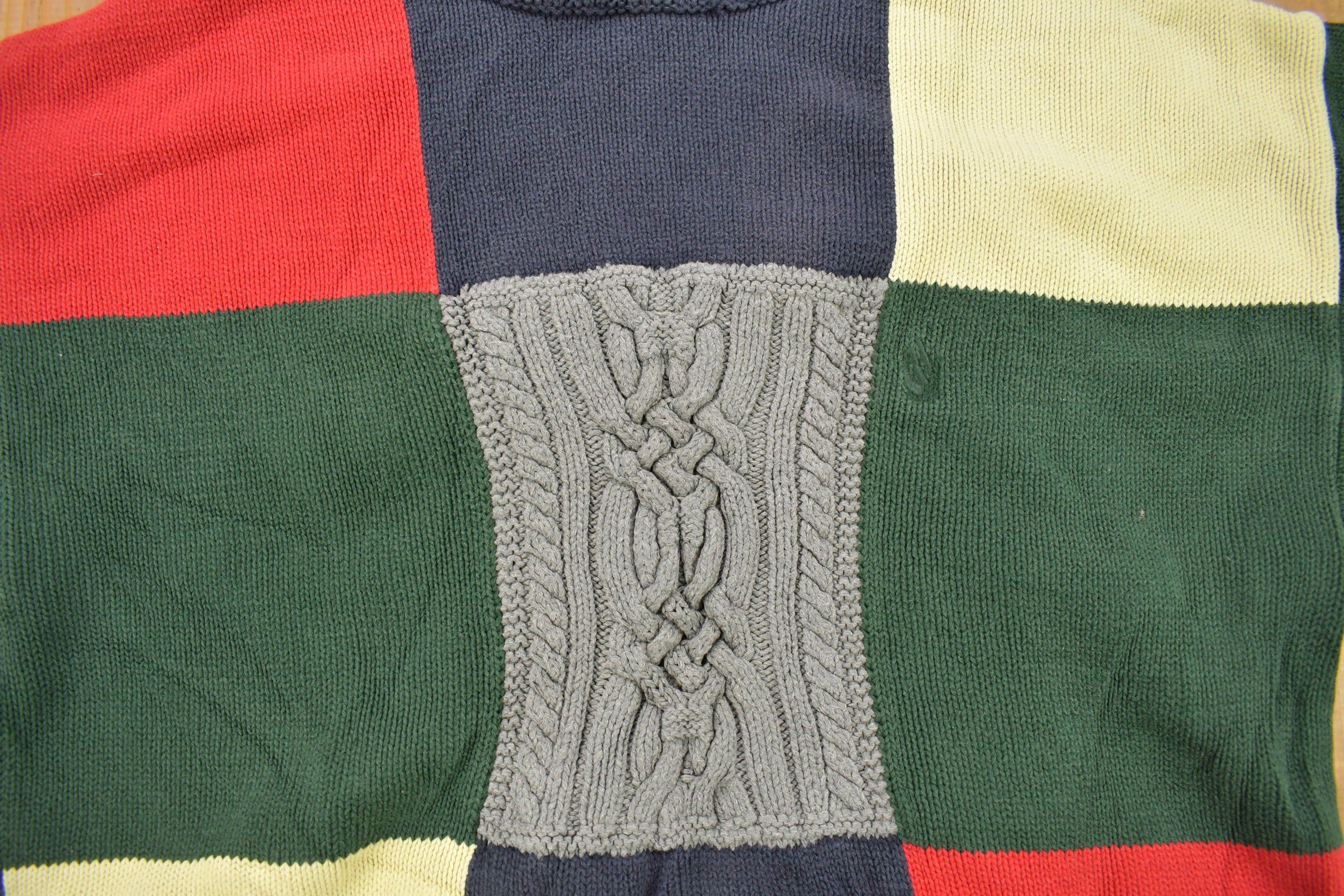 Vintage 1990s Nautica 3D Cable Knit Crewneck Sweater