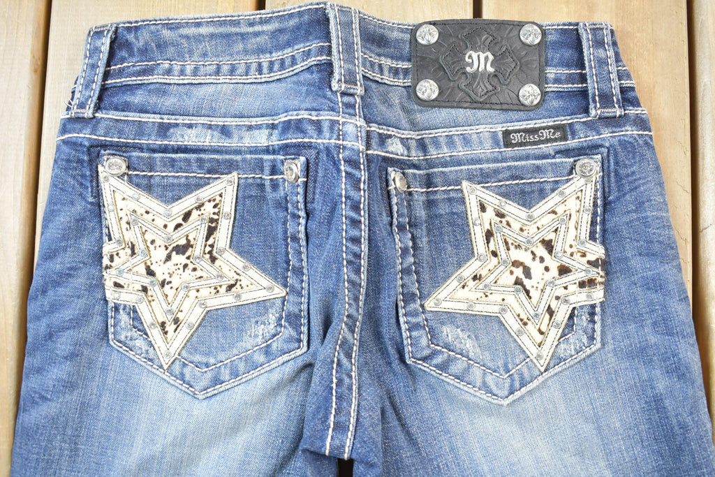 Vintage Y2K Miss Me Bedazzled Low Rise Jeans Size 26x33