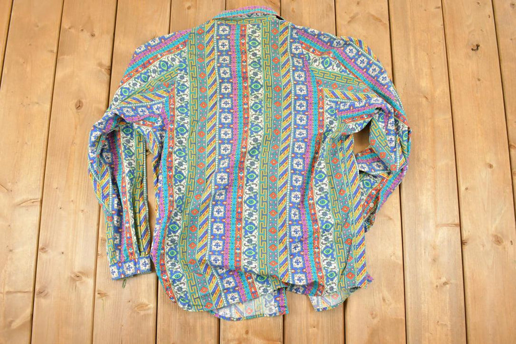 Vintage 1990s Lizwear Abstact Button Up Shirt Womens M