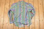 Vintage 1990s Lizwear Abstact Button Up Shirt Womens M