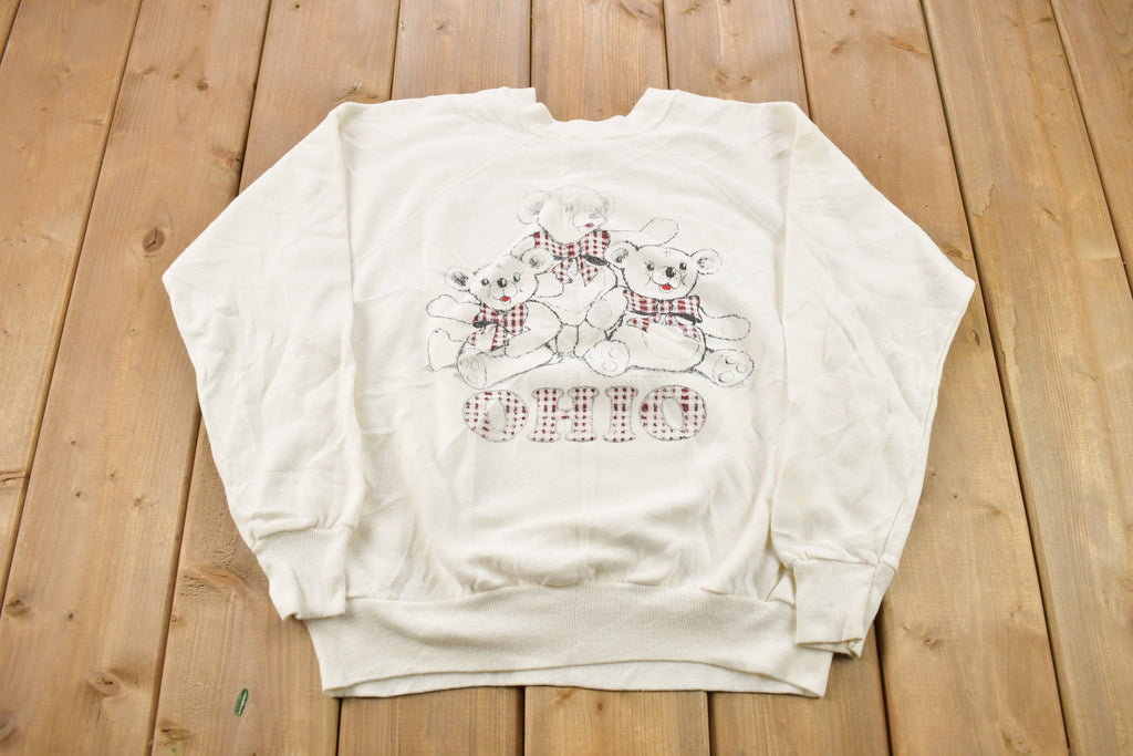 Vintage 1990s Ohio Teddy Bear Crewneck Sweatshirt