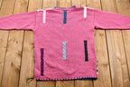 Vintage 1990s Patchwork Knit Sweater Houndstooth