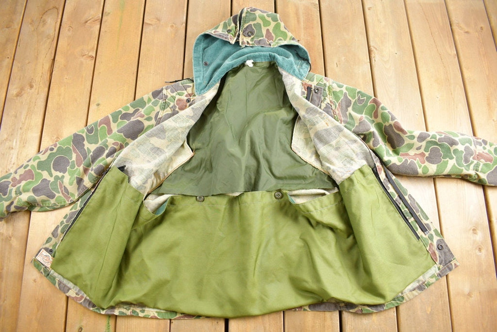 Vintage 1980s Saftbak Duck Camo Hunting Jacket