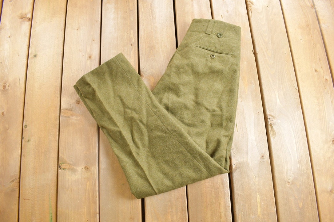 Vintage 1960s Army Pleated Cargo Pants Size 29 x 30