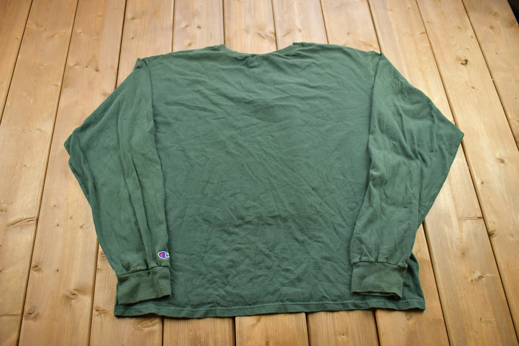 Vintage 1990s Green Quarter Button Champion Sweatshirt