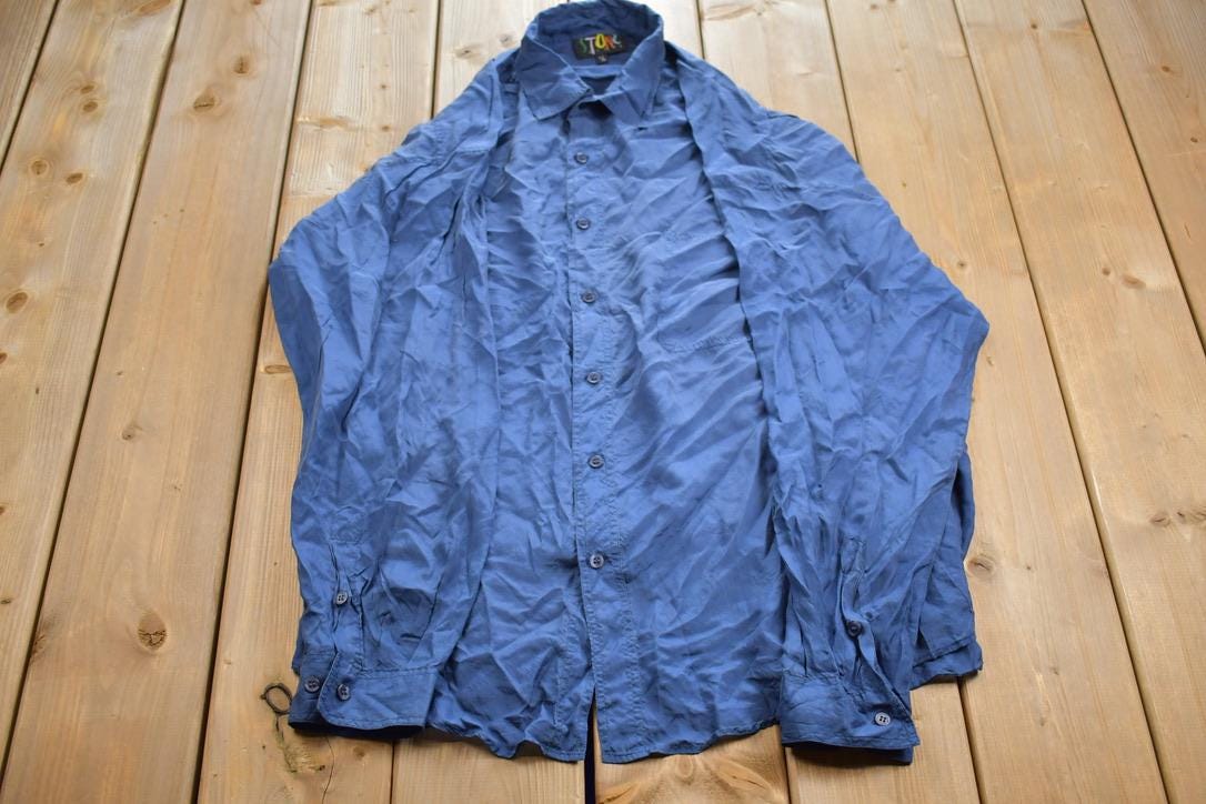 Vintage 1990s STONE Silks Formal Button Up Shirt