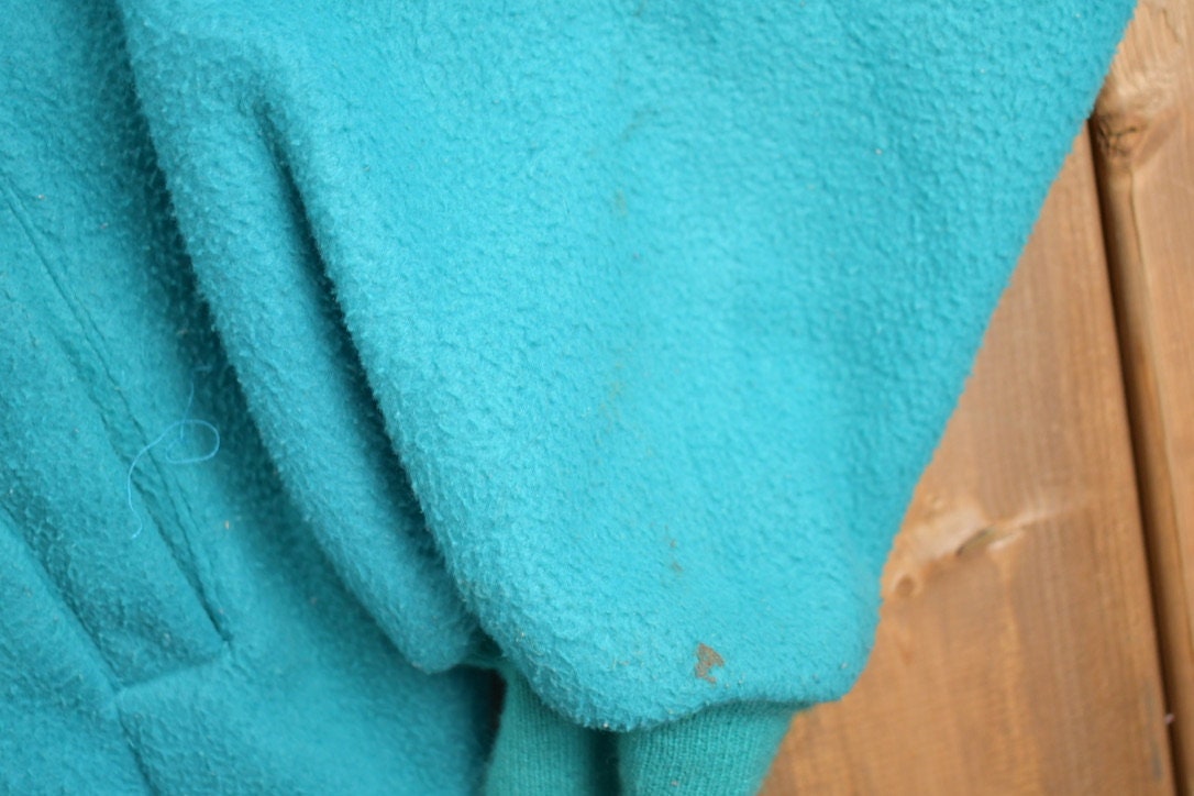 Vintage 1990s Cabin Creek Turquoise Fleece Sweater