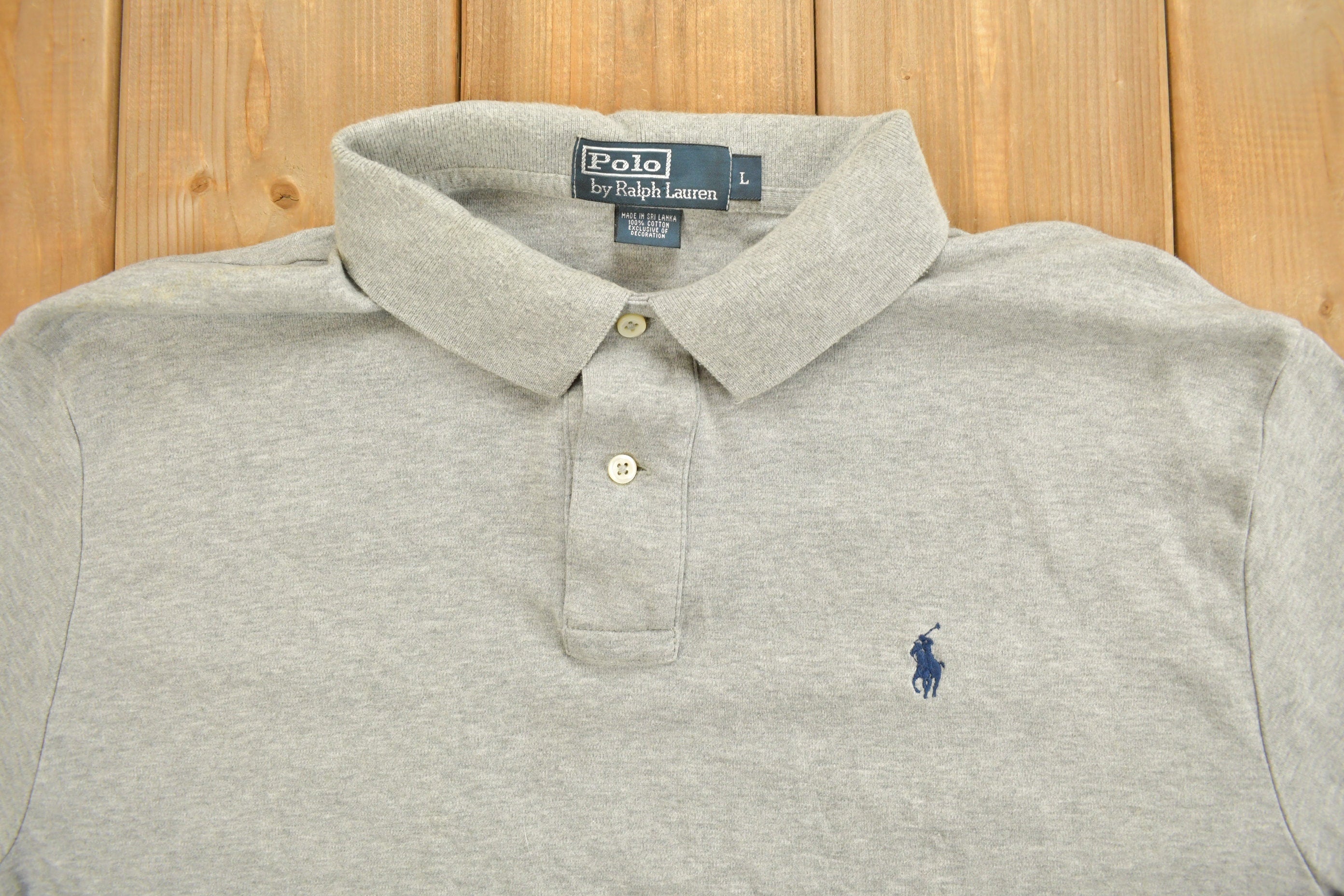 Vintage 1990s Grey Polo By Ralph Lauren