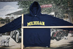 Vintage 1990s University Of Michigan Wolverines NCAA Hoodie  Vintage NCAA Sweater  Varsity Print  80s  90s  Athletic Pull Over
