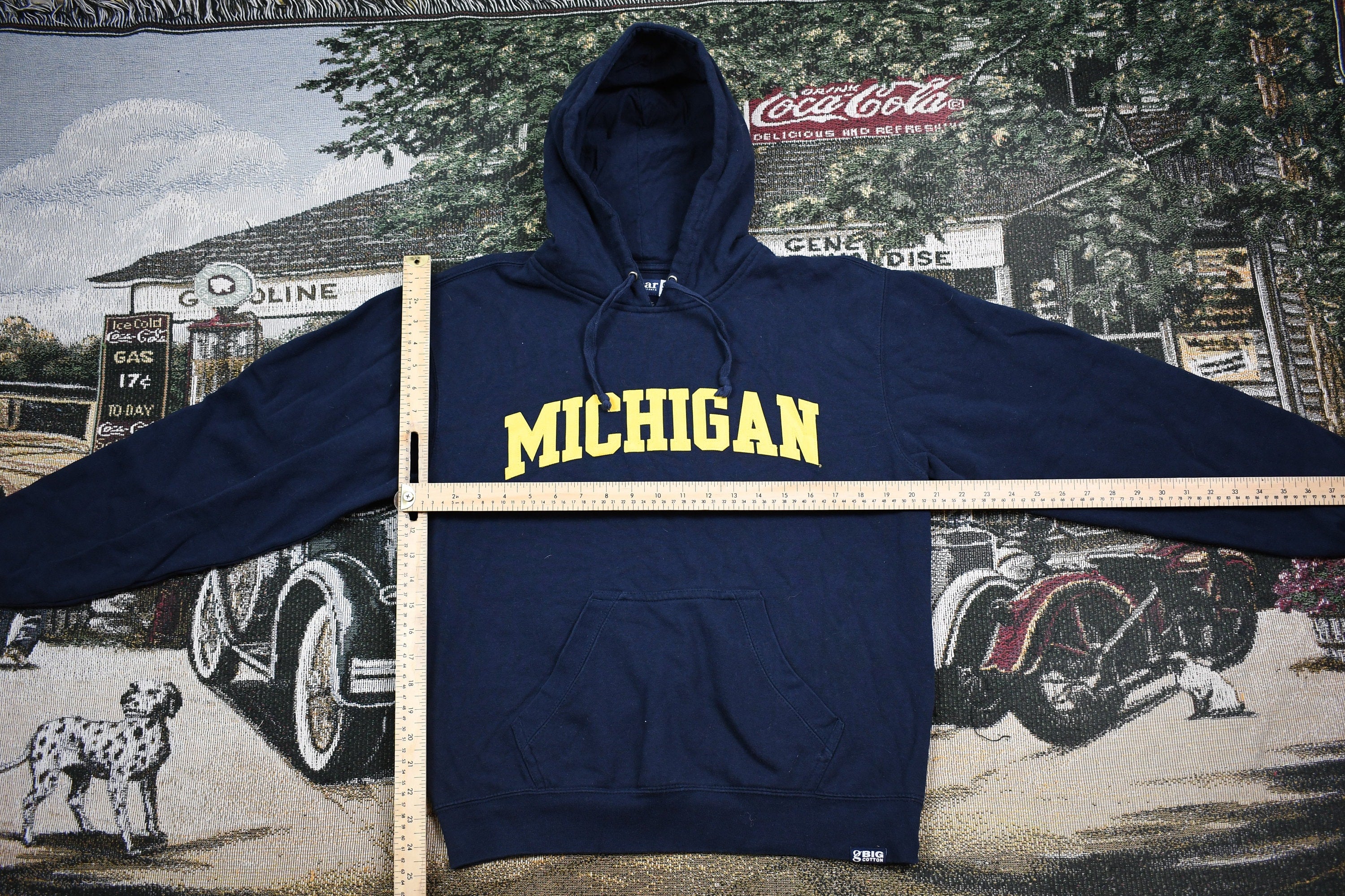 Vintage 1990s University Of Michigan Wolverines NCAA Hoodie  Vintage NCAA Sweater  Varsity Print  80s  90s  Athletic Pull Over