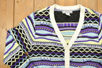 Vintage 1990s Knitted Stripy Cardigan