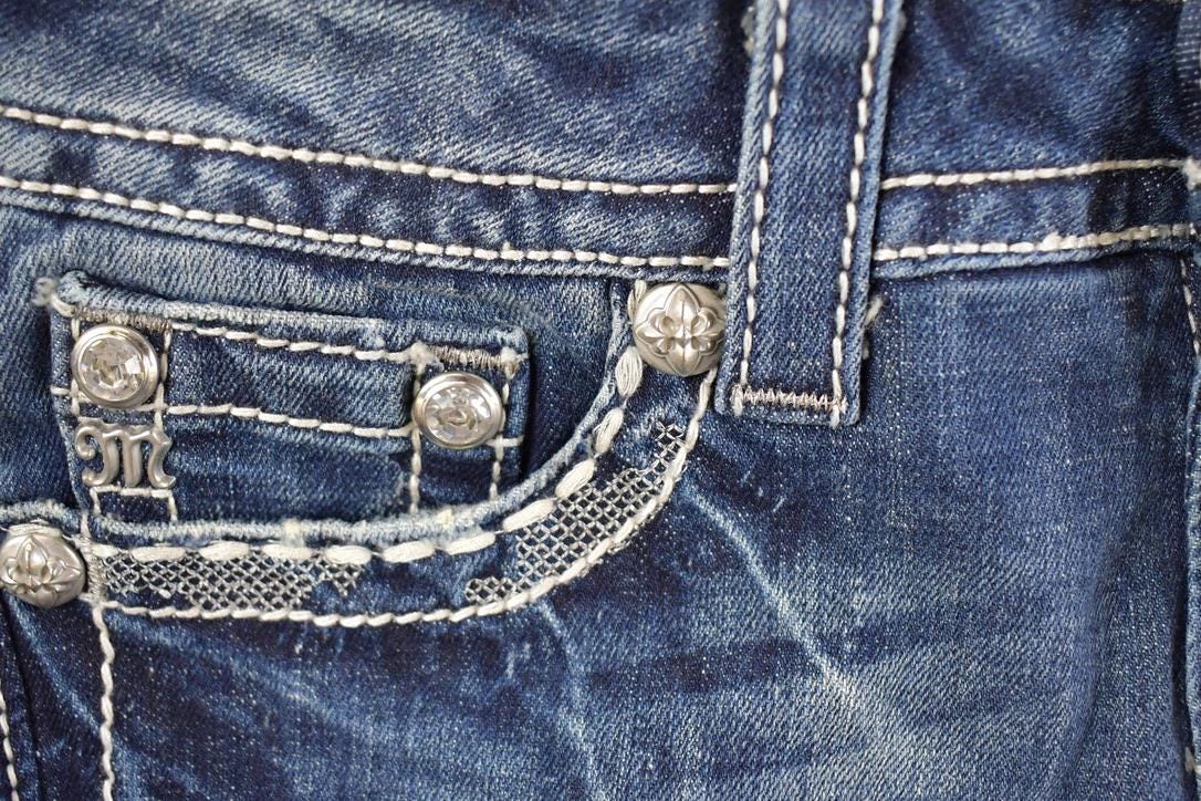 Vintage Deadstock Y2K Miss Me Bedazzled Low Rise Jeans Women's Size 26x31